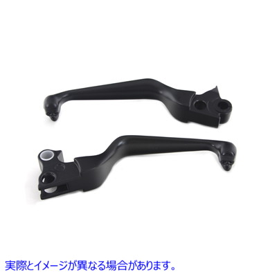 26-1156 スカルエンド付きブラックコンターハンドレバーセット Black Contour Hand Lever Set with Skull Ends 取寄せ Vツイン (