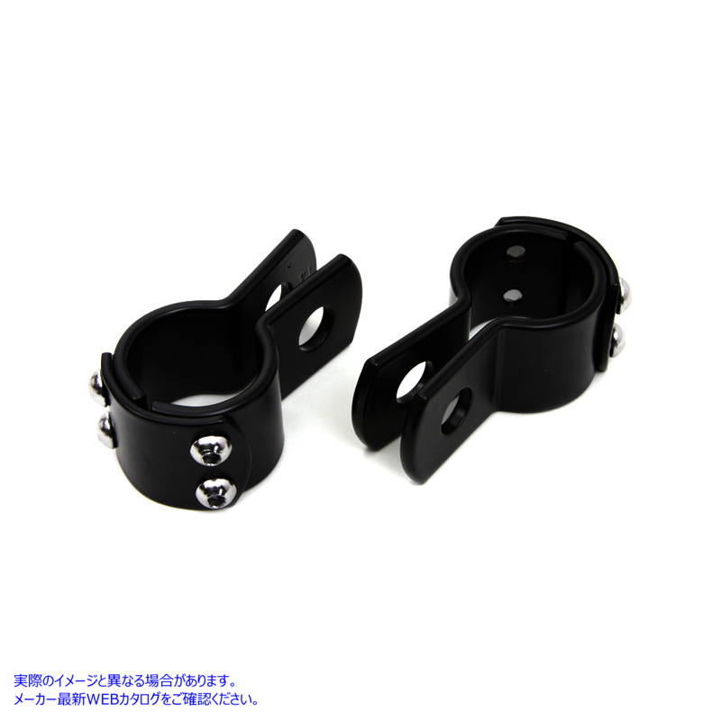 27-0004 ブラック 1-1/2 インチ フットペグ マウント クランプ セット Black 1-1/2 inch Footpeg Mount Clamp Set 取寄せ Vツイ