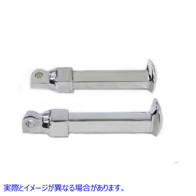 27-0014 クローム鉄道スタイルフットペグセット Chrome Railroad Style Footpeg Set 取寄せ Vツイン (検索用／