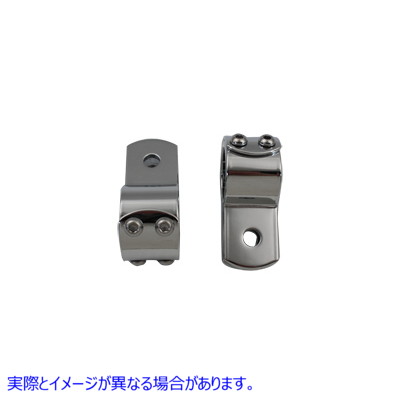 27-0037 クローム 1-1/4 インチ フットペグ マウント クランプ セット Chrome 1-1/4 inch Footpeg Mount Clamp Set 取寄せ Vツイ