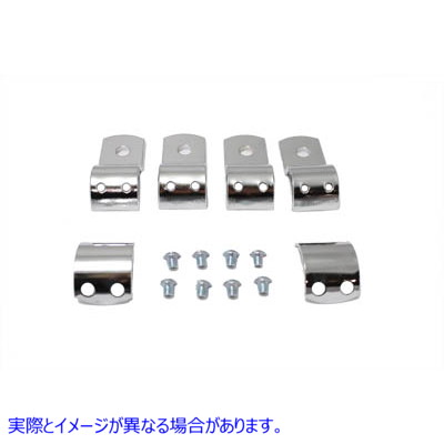 27-0038 クローム 1-1/8 インチ フットペグ マウント クランプ セット Chrome 1-1/8 inch Footpeg Mount Clamp Set 取寄せ Vツイ