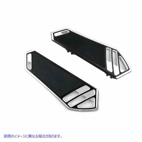 27-0167 ドライバーのフットボードは、Digiカットデザインで黒くセットします Driver Footboard Set Black with Digi Cut Design 取寄せ Vツイン (検索用／ Wyatt Gatling