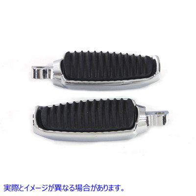 27-0325 ラバーインレイ付きクロームフットペグセット Chrome Footpeg Set with Rubber Inlay 取寄せ Vツイン (検索用／