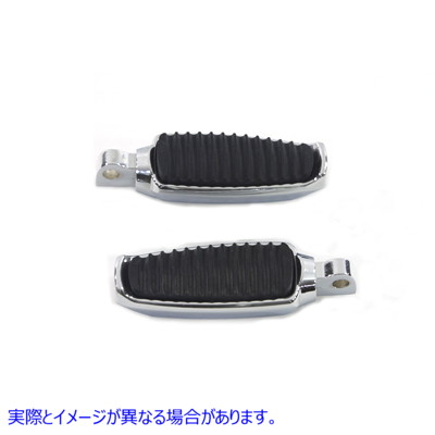 27-0326 ラバーインレイ付きクロームフットペグセット Chrome Footpeg Set with Rubber Inlay 取寄せ Vツイン (検索用／