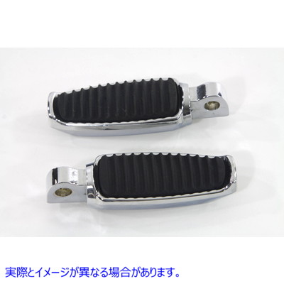 27-0327 ラバーインレイ付きクロームフットペグセット Chrome Footpeg Set with Rubber Inlay 取寄せ Vツイン (検索用／