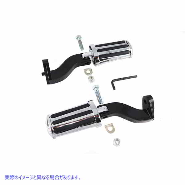 27-0362 レールスタイル調整可能なフットペグキット ブラック Rail Style Adjustable Footpeg Kit Black 取寄せ Vツイン (検索用