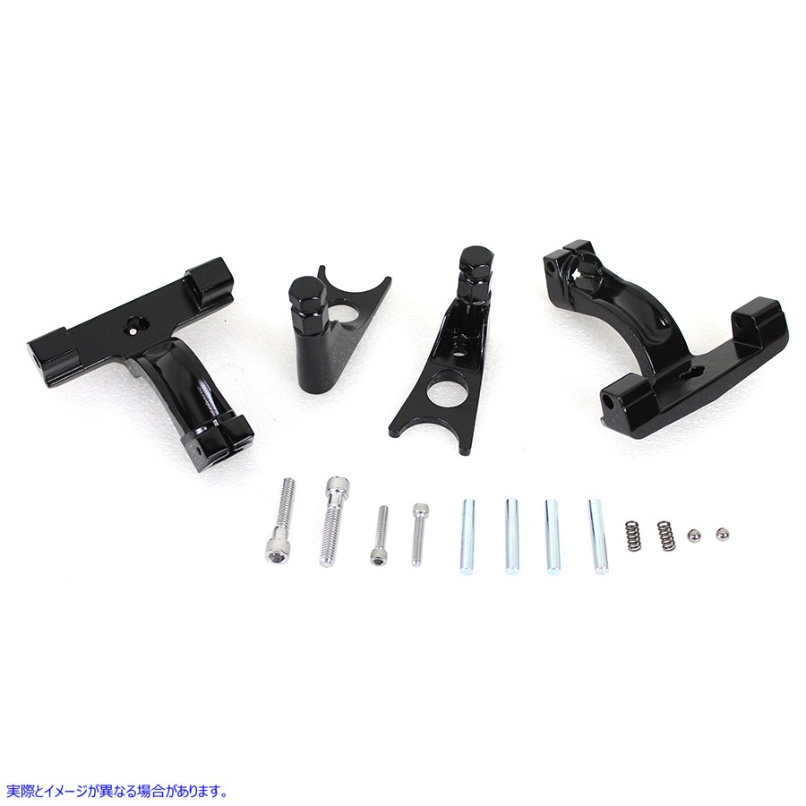 27-0383 取寄せ Vツイン Black Passenger Footboard Mount Kit (検索用／50459-06