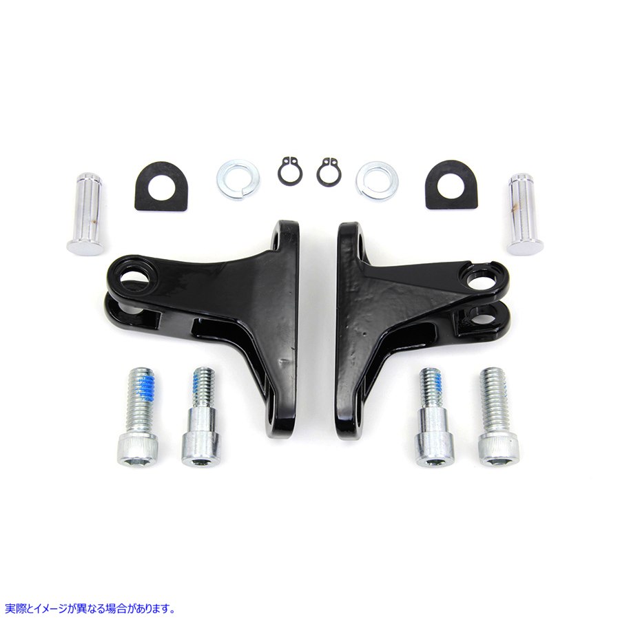 27-0441 ブラックの後部乗客用ミニフットボードマウントキット Black Rear Passenger Mini Footboard Mount Kit 取寄せ Vツイン