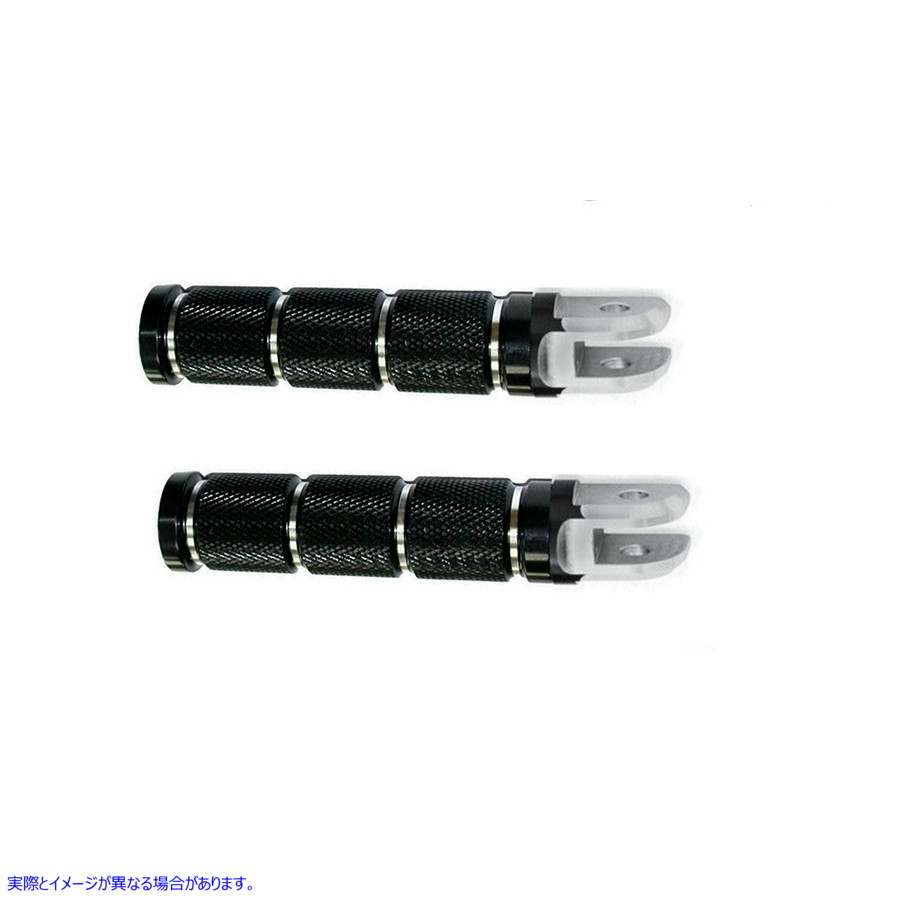 27-0457 ブラック レトロ ドライバー フットペグ セット Black Retro Driver Footpeg Set 取寄せ Vツイン (検索用／