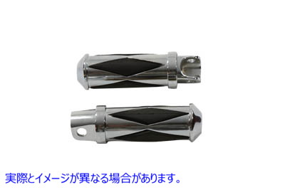 27-0554 クロームダイヤモンドスタイルステップセット Chrome Diamond Style Footpeg Set 取寄せ Vツイン (検索用／