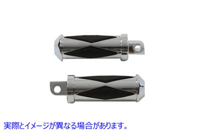 27-0556 クロームダイヤモンドスタイルラージステップセット Chrome Diamond Style Large Footpeg Set 取寄せ Vツイン (検索用／