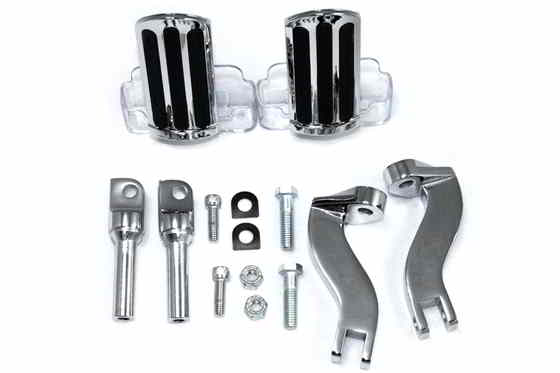 27-0564 レールスタイル調整可能なフットペグキット クローム Rail Style Adjustable Footpeg Kit Chrome 取寄せ Vツイン (検索