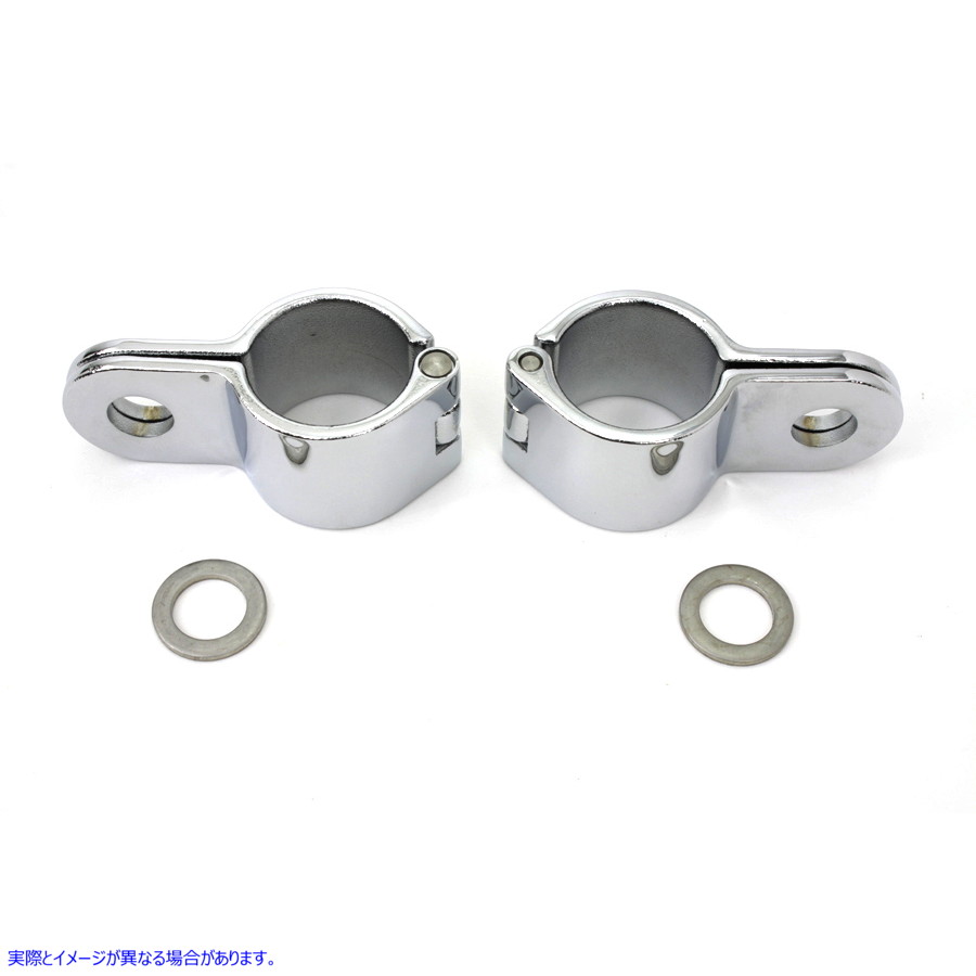 27-0666 クローム 1-1/4 インチ フットペグ マウント クランプ セット Chrome 1-1/4 inch Footpeg Mount Clamp Set 取寄せ Vツイ