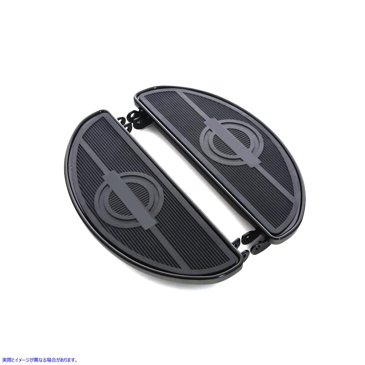 27-0684 ブラック ドライバー ハーフムーン フットボード セット 取寄せ Vツイン Half Moon Footboard Set Black (検索用／