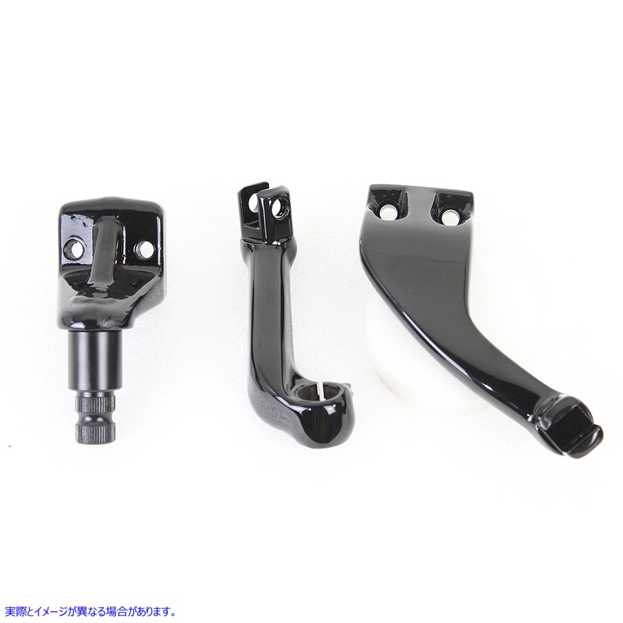 27-0767 ブラック ドライバー レプリカ フットペグ マウント セット Black Driver Replica Footpeg Mount Set 取寄せ Vツイン (