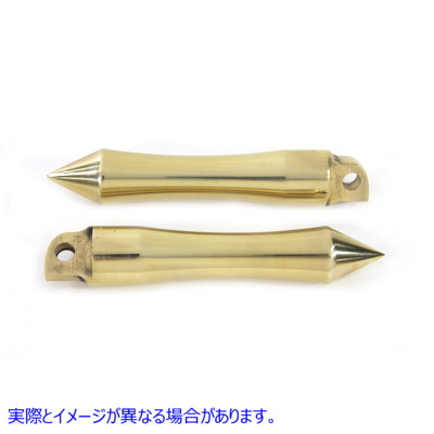 27-0775 ソリッドブラス製パイレーツスパイクフットペグセット Solid Brass Pirate Spike Footpeg Set 取寄せ Vツイン (検索用／