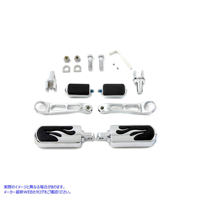 27-0797 フレームスタイルのヒールレストとフットペグキット Flame Style Heel Rest and Footpeg Kit 取寄せ Vツイン (検索用／