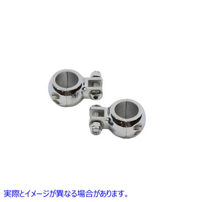 27-0892 クロームフットペグマウントクランプセット Chrome Footpeg Mount Clamp Set 取寄せ Vツイン (検索用／