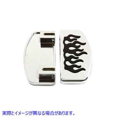 27-0898 フレームデザインのドライバーフットボードセット Driver Footboard Set with Flame Design 取寄せ Vツイン (検索用／