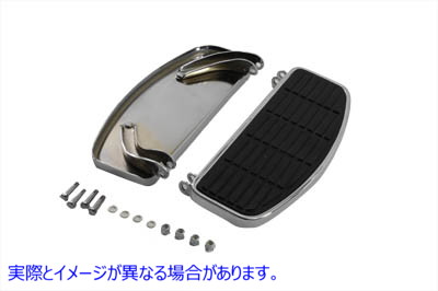 27-0904 ドライバークローム「D」シェイプフットボードセット 取寄せ Vツイン 'D' Driver Footboard Set Chrome (検索用／50603-