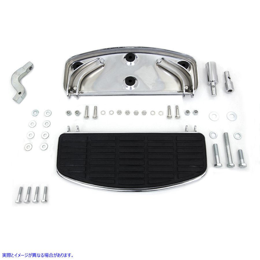 27-0918 ドライバー「D」シェイプ フットボード セット クローム 取寄せ Vツイン Driver 'D' Shape Footboard Set Chrome (検索