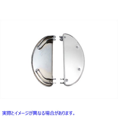 27-0943 ドライバーフットボードセット 半月型 取寄せ Vツイン Half Moon Footboard Set Chrome (検索用／