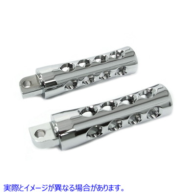 27-0972 クロームコンケーブスタイルステップセット Chrome Concave Style Footpeg Set 取寄せ Vツイン (検索用／