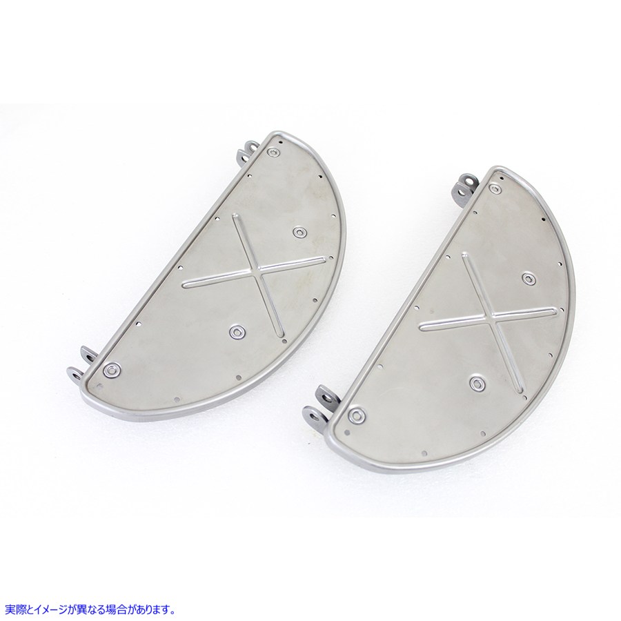 27-1002 レプリカドライバー半月型フットボードセット未加工 取寄せ Vツイン Half Moon Footboard Set Raw (検索用／