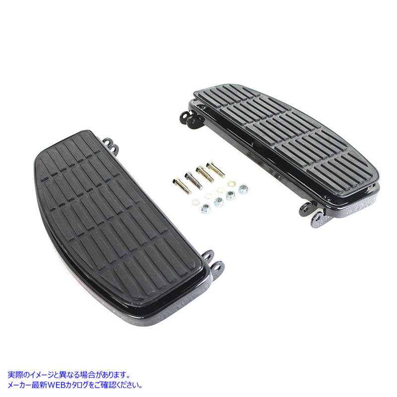 27-1023 ドライバー ブラック「D」シェイプ フットボード セット Driver Black 'D' Shape Footboard Set 取寄せ Vツイン (検索用