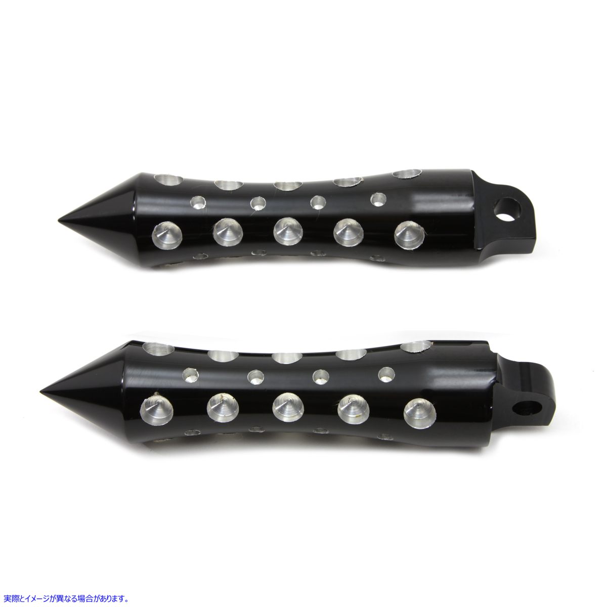 27-1064 ブラック Agostinni スパイク スタイル フットペグ セット Black Agostinni Spike Style Footpeg Set 取寄せ Vツイン (