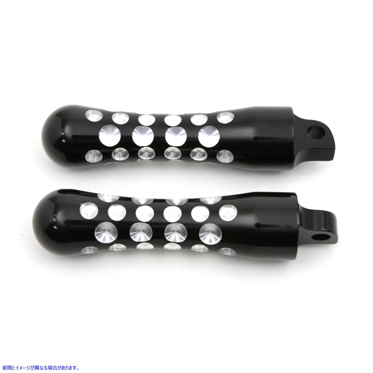 27-1072 ブラック コンター Agostinni フットペグ セット Black Contour Agostinni Footpeg Set 取寄せ Vツイン (検索用／