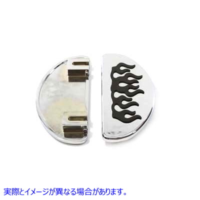 27-1202 フレームデザインのドライバーフットボードセット Driver Footboard Set with Flame Design 取寄せ Vツイン (検索用／