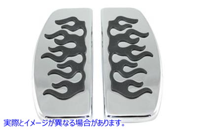 27-1205 フレームデザインのドライバーフットボードセット 取寄せ Vツイン Driver Footboard Set with Flame Design (検索用／