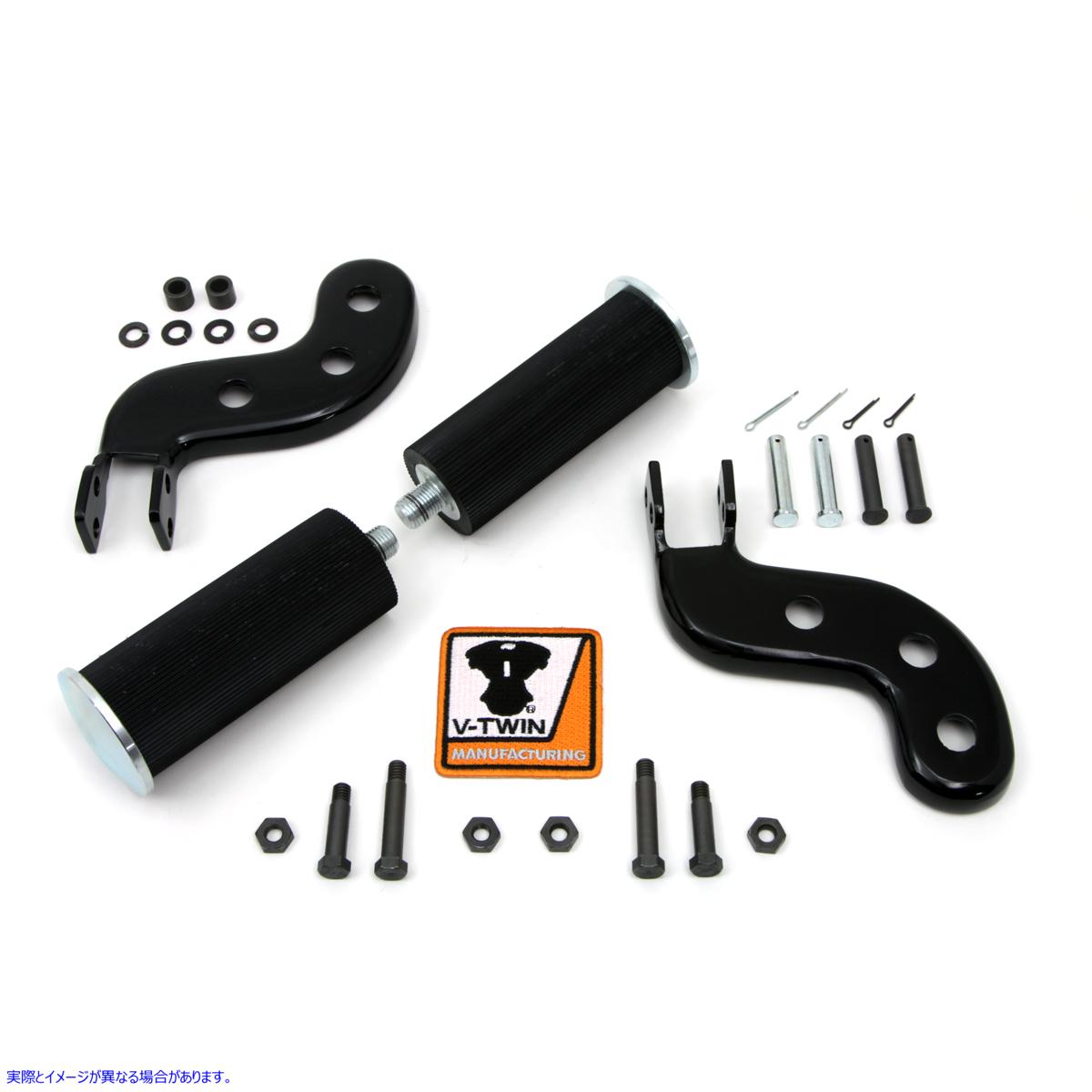 27-1252 バディシートステップセット ブラック 取寄せ Vツイン Buddy Seat Footpeg Set Black (検索用／