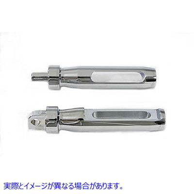 27-1554 ビレットスロットスタイルフットペグセット Billet Slotted Style Footpeg Set 取寄せ Vツイン (検索用／