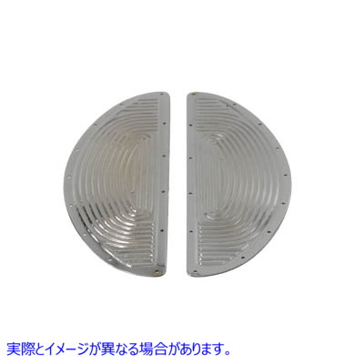 27-1562 クロームハーフムーンフットボードマットセット Chrome Half Moon Footboard Mat Set 取寄せ Vツイン (検索用／