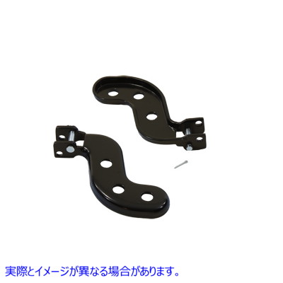 27-1629 ブラック バディ シート ステップ ブラケット セット 取寄せ Vツイン Black Buddy Seat Footpeg Bracket Set (検索用／5