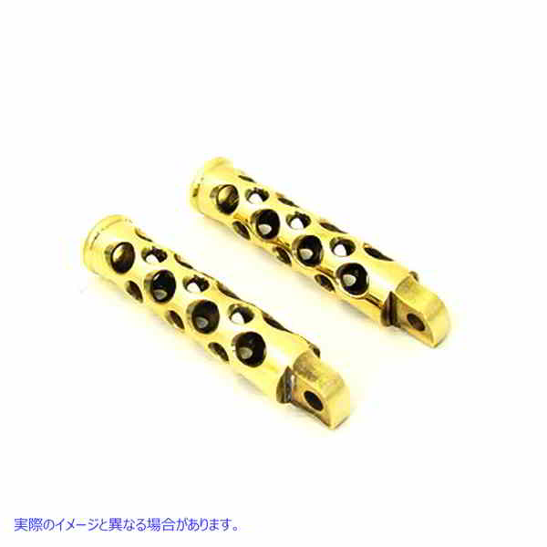 27-1765 スイスチーズスタイル フットペグセット 真鍮 Swiss Cheese Style Footpeg Set Brass 取寄せ Vツイン (検索用／