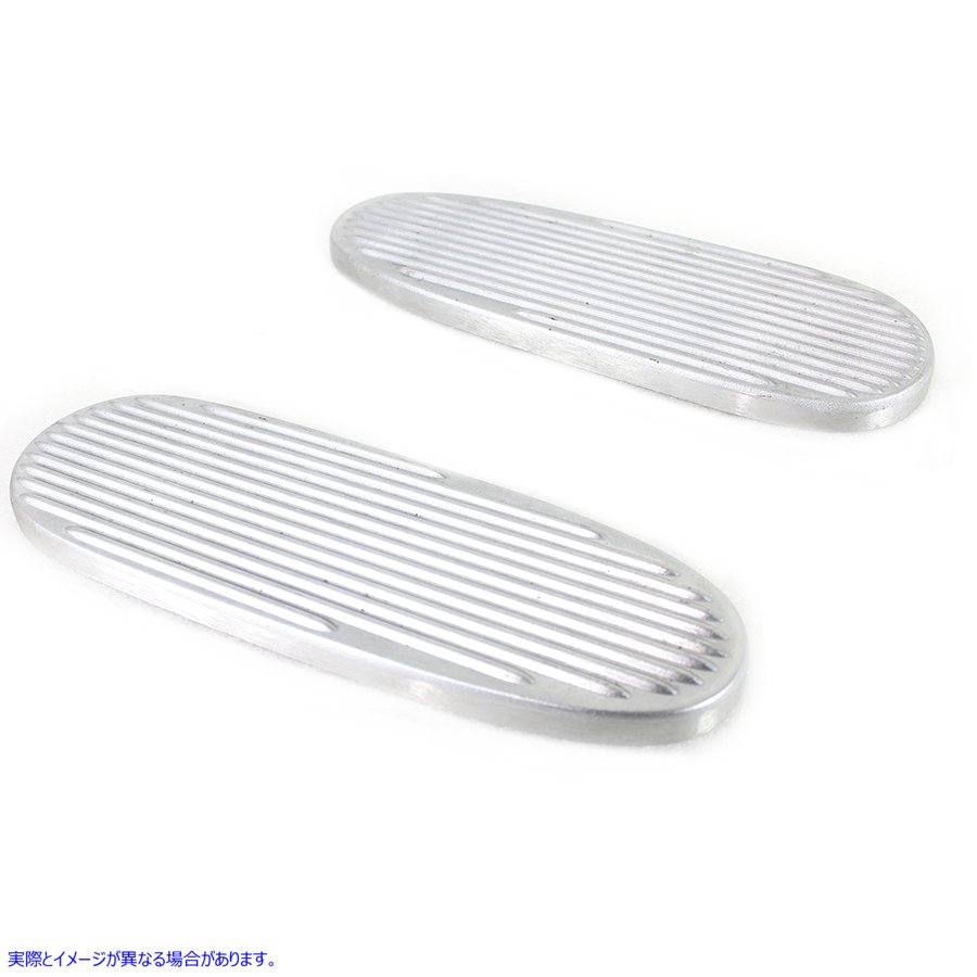 27-1773 リブ付きポリッシュフットボードセット 取寄せ Vツイン Ribbed Polished Footboard Set (検索用／