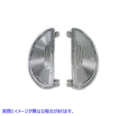 27-1794 レプリカドライバーフットボードセット（インサート付き） 取寄せ Vツイン Replica Driver Footboard Set with Inserts