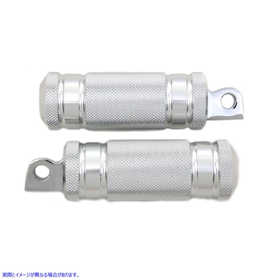 27-2103 シルバーローレット4溝フットペグセット Silver Knurled Four Grooved Footpeg Set 取寄せ Vツイン (検索用／