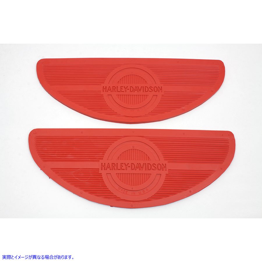 28-0406 レッドオーバルフットボードセット 取寄せ Vツイン Red Oval Footbaord Set (検索用／