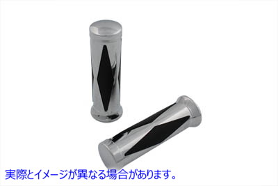 28-0446 ダイヤモンド スタイル グリップ セット (クローム エンド キャップ付き) Diamond Style Grip Set with Chrome End Cap