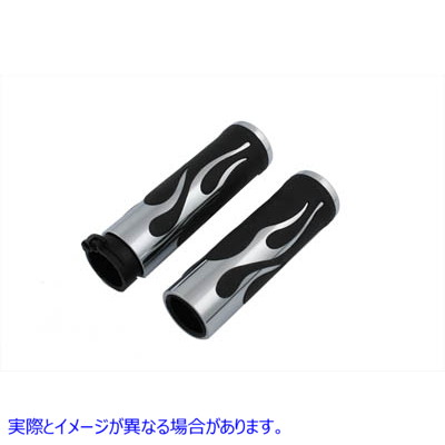 28-0454 ホットロッドフレイムスタイルグリップセット Hot Rod Flame Style Grip Set 取寄せ Vツイン (検索用／