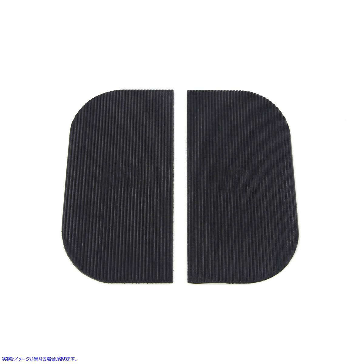 28-0613 ミニフットボードマットセット ブラックラバー Mini Footboard Mat Set Black Rubber 取寄せ Vツイン (検索用／