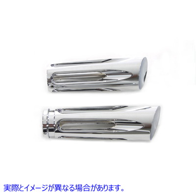 28-0664 クロームビレットスラッシャースタイルグリップセット Chrome Billet Slasher Style Grip Set 取寄せ Vツイン (検索用／