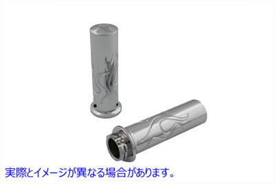 28-0845 ビレットフランジフレームスタイルグリップセット Billet Flanged Flame Style Grip Set 取寄せ Vツイン (検索用／