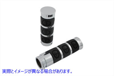 28-1506 クロームバンドスタイルスカルグリップセット Chrome Band Style Skull Grip Set 取寄せ Vツイン (検索用／