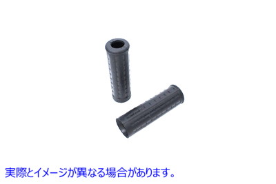 28-1985 レプリカ ブラック ワッフル ハンドルバー グリップ セット (プラグホール付き) Replica Black Waffle Handlebar Grip S