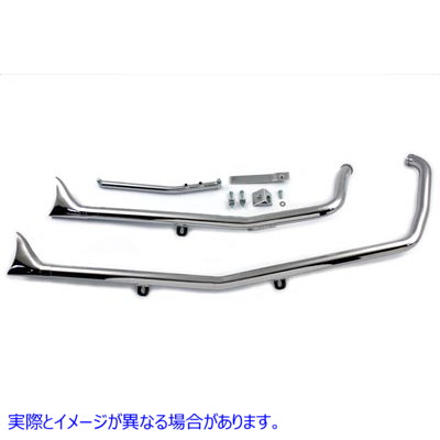 29-0500 エキゾーストドラッグパイプセット フィッシュテール クローム 取寄せ Vツイン Exhaust Drag Pipe Set Fishtail Chrome